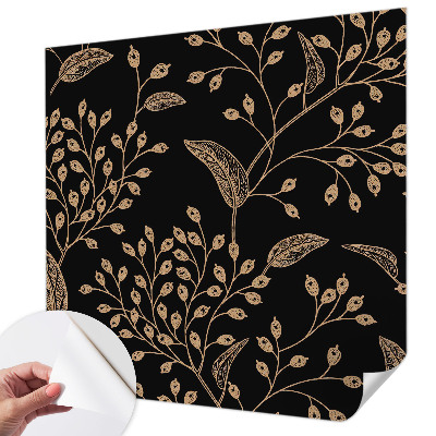 Baby room wall mural with a botanical elegant design