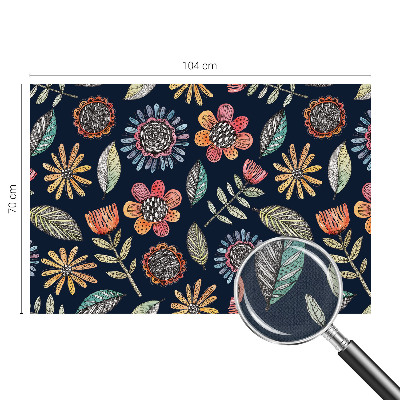 Peel and stick wall mural with a floral mosaic design