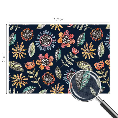 Peel and stick wall mural with a floral mosaic design