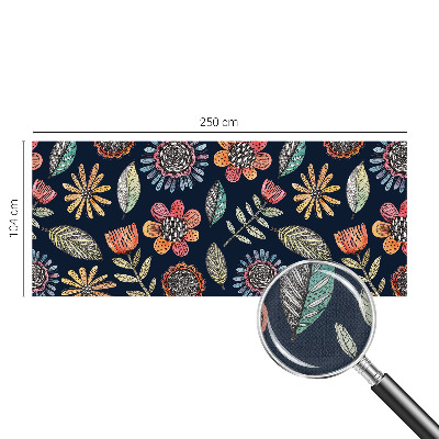 Peel and stick wall mural with a floral mosaic design