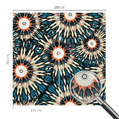 Self-adhesive wall mural with a floral energy design