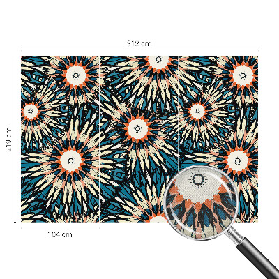 Self-adhesive wall mural with a floral energy design
