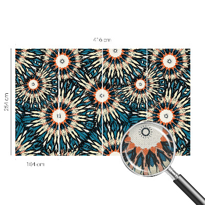 Self-adhesive wall mural with a floral energy design