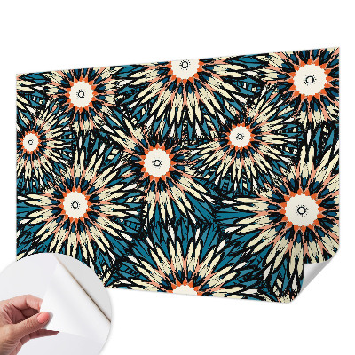 Self-adhesive wall mural with a floral energy design