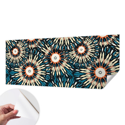 Self-adhesive wall mural with a floral energy design