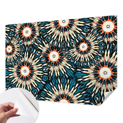 Self-adhesive wall mural with a floral energy design