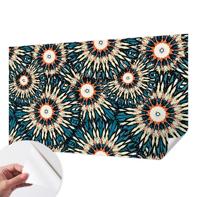 Self-adhesive wall mural with a floral energy design