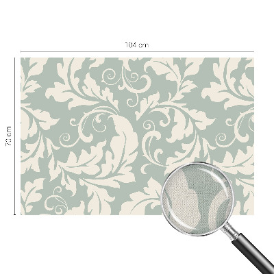 Peel and stick wallpaper mural with a decorative leaves pattern