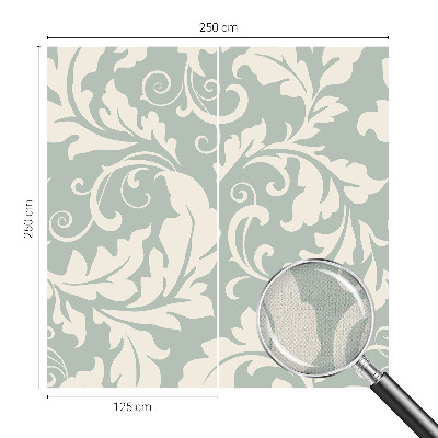 Peel and stick wallpaper mural with a decorative leaves pattern