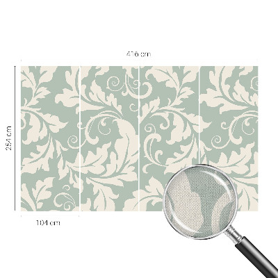 Peel and stick wallpaper mural with a decorative leaves pattern
