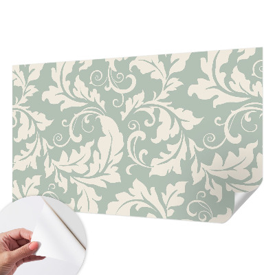Peel and stick wallpaper mural with a decorative leaves pattern