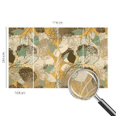 Self-adhesive photo wallpaper with a plant motif