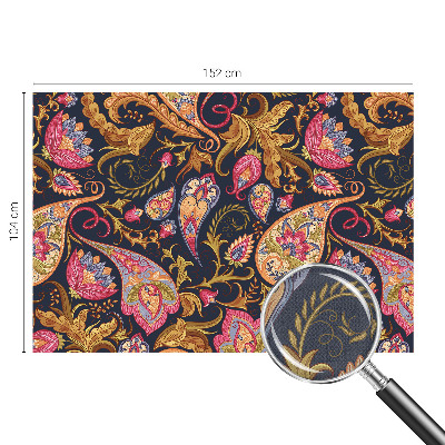 Stick-on wall mural with a colorful paisley pattern