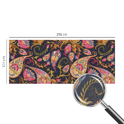 Stick-on wall mural with a colorful paisley pattern