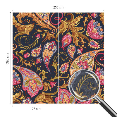 Stick-on wall mural with a colorful paisley pattern