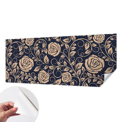 Removable wall mural wallpaper with a romantic floral design