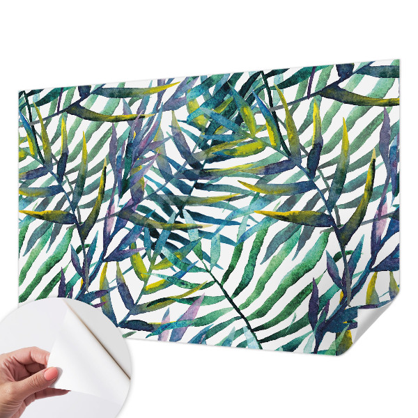 Removable wall mural with an exotic vegetation motif