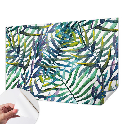 Removable wall mural with an exotic vegetation motif