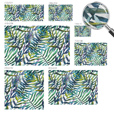 Removable wall mural with an exotic vegetation motif