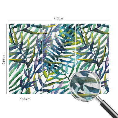 Removable wall mural with an exotic vegetation motif