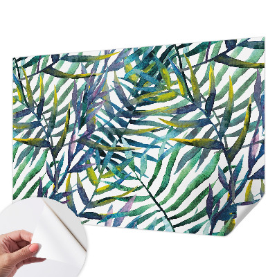 Removable wall mural with an exotic vegetation motif