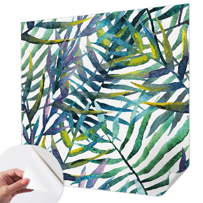 Removable wall mural with an exotic vegetation motif