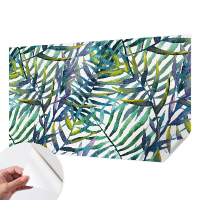 Removable wall mural with an exotic vegetation motif