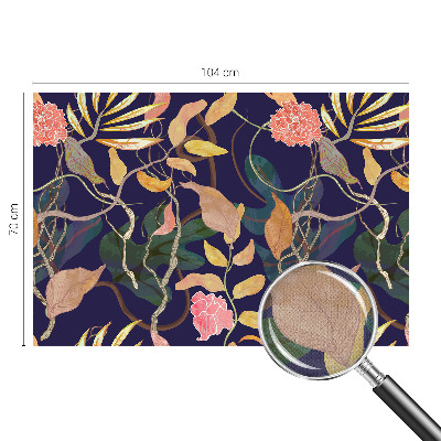 Peel and stick wall mural for living room featuring an elegant plant design