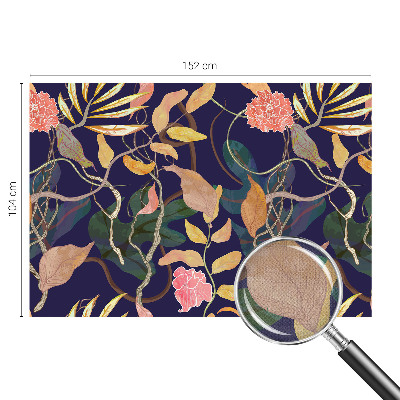 Peel and stick wall mural for living room featuring an elegant plant design