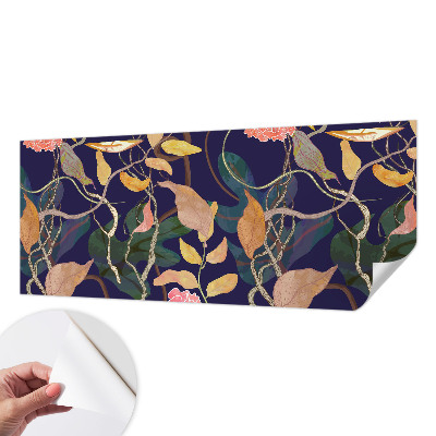 Peel and stick wall mural for living room featuring an elegant plant design