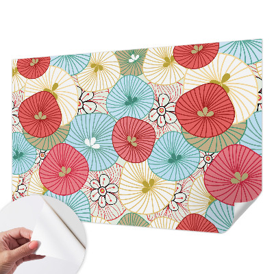 Peel and stick wall mural for bedroom with a floral pattern