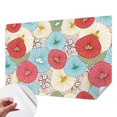Peel and stick wall mural for bedroom with a floral pattern