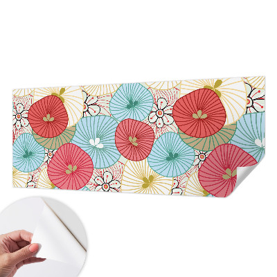 Peel and stick wall mural for bedroom with a floral pattern