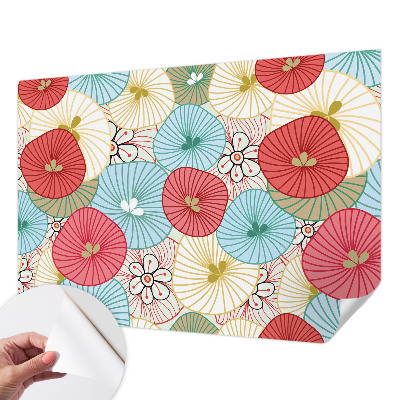 Peel and stick wall mural for bedroom with a floral pattern