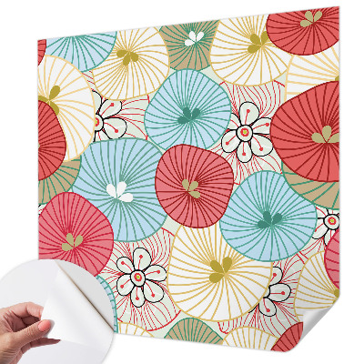 Peel and stick wall mural for bedroom with a floral pattern