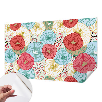 Peel and stick wall mural for bedroom with a floral pattern