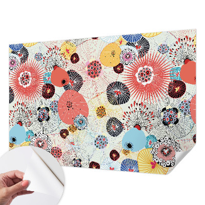 3D wall mural Colorful flowers