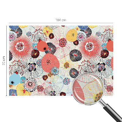 3D wall mural with colorful flowers