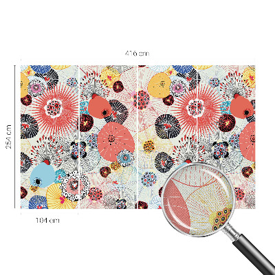 3D wall mural Colorful flowers