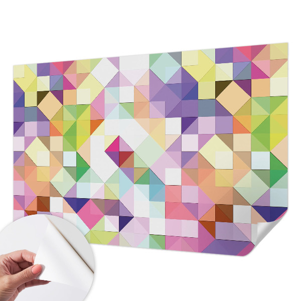 Peel and stick wall mural for kids' room with colorful shapes