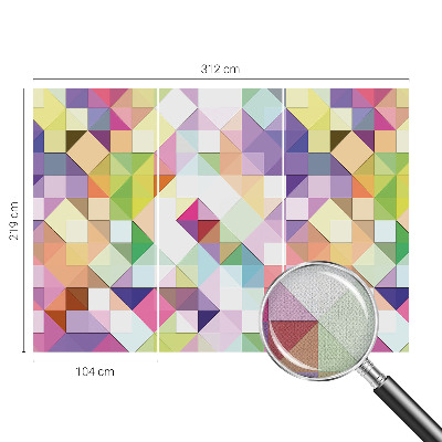 Peel and stick wall mural for kids' room with colorful shapes