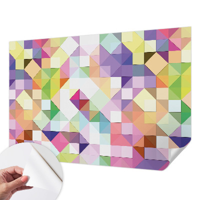 Peel and stick wall mural for kids' room with colorful shapes