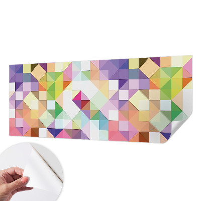 Peel and stick wall mural for kids' room with colorful shapes