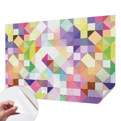 Peel and stick wall mural for kids' room with colorful shapes