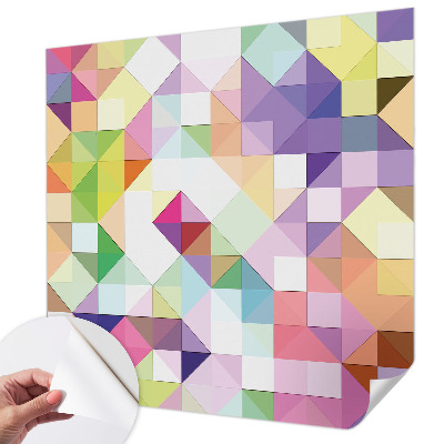 Peel and stick wall mural for kids' room with colorful shapes