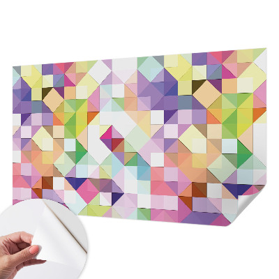 Peel and stick wall mural for kids' room with colorful shapes