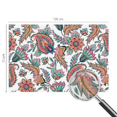 Nursery wall mural with an oriental pattern
