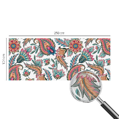 Nursery wall mural with an oriental pattern