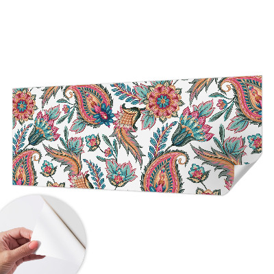 Nursery wall mural with an oriental pattern