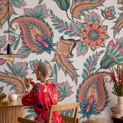 Nursery wall mural Oriental pattern